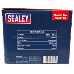 Sealey 230v Angle Grinder 125mm 1100w